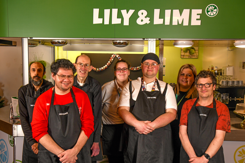 Rachel working at Lily and Lime cafe in Portsmouth Central Library